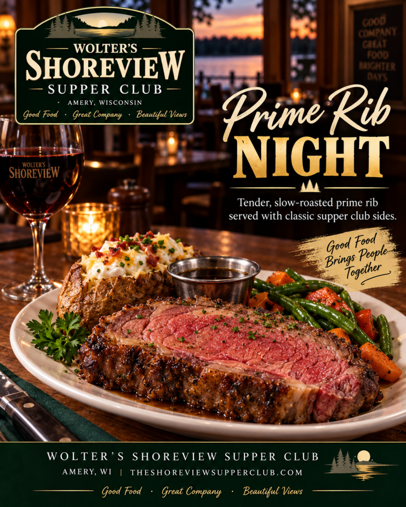 Saturday Prime Rib Night at Shoreview