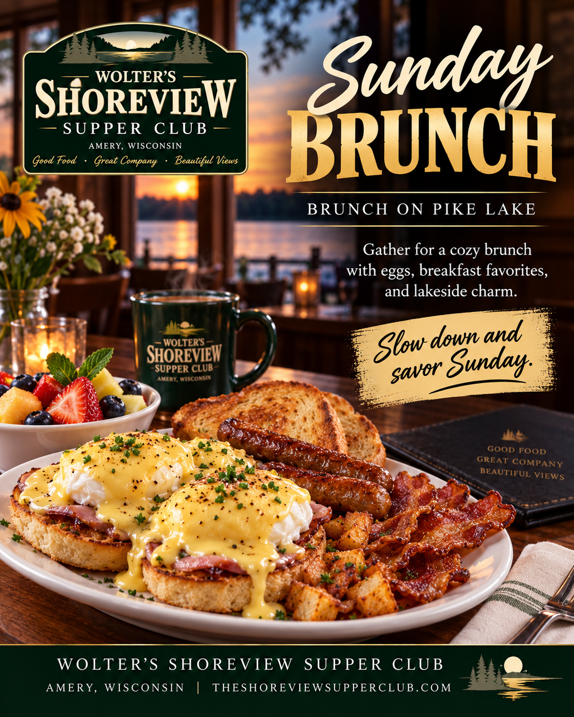 Sunday Brunch on Pike Lake at Shoreview